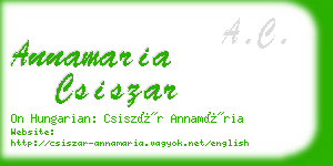 annamaria csiszar business card